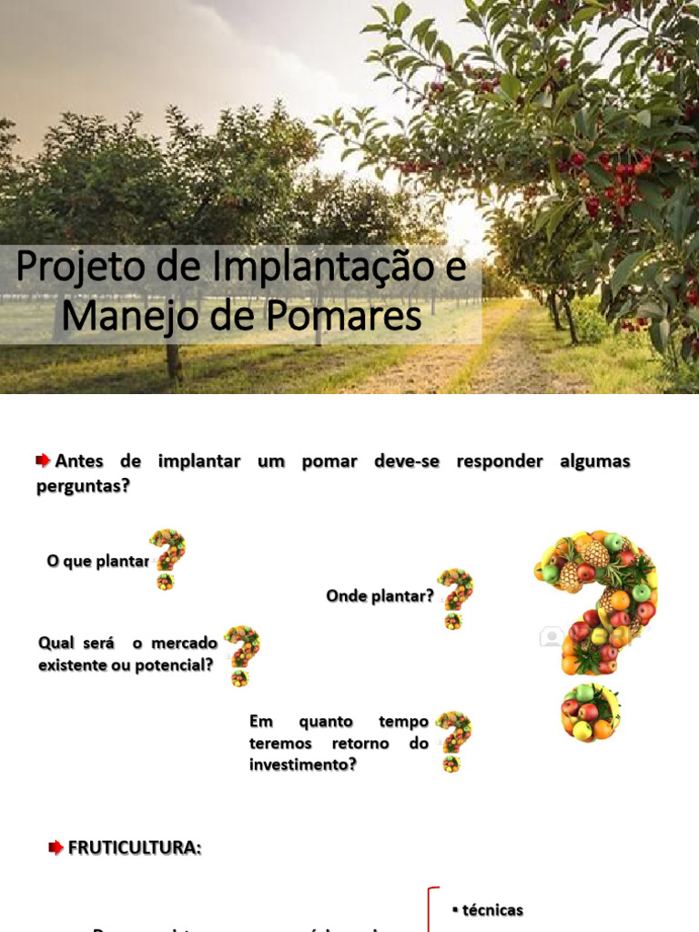 Manejo e Implantação de Pomares | PDF | Agricultura | Pêssego