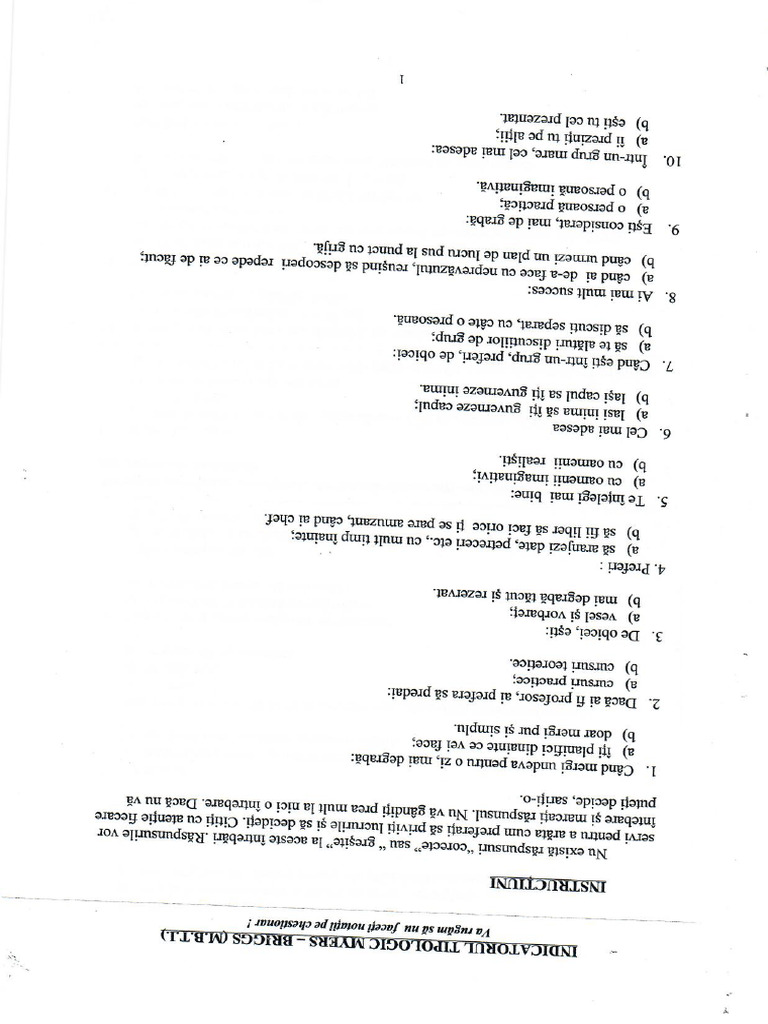 MBTI Itemi | PDF