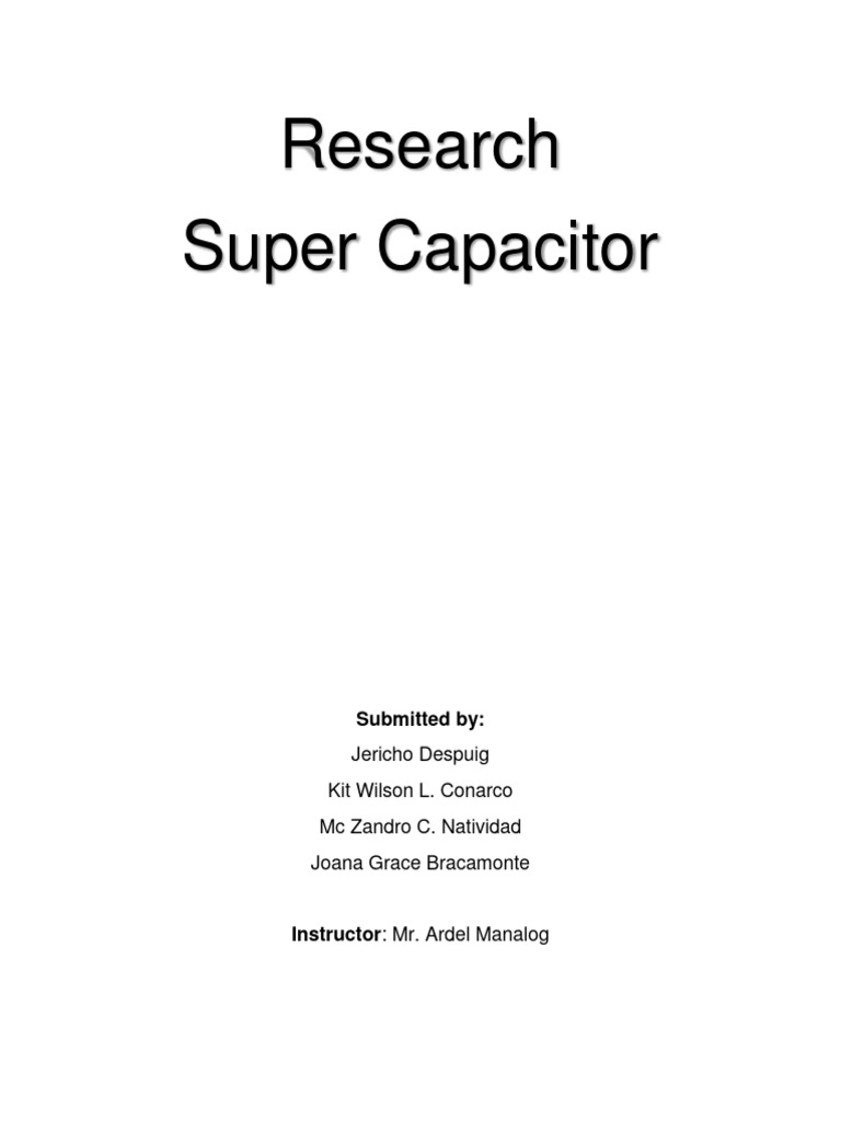 Super Capacitor PDF Capacitor Dielectric