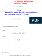 Giải tích 1: Bài tập -Phương trình vi phân cấp 1, cấp 2 (không thuần nhất) -Các bài toán ứng dụng của PTVP cấp 1