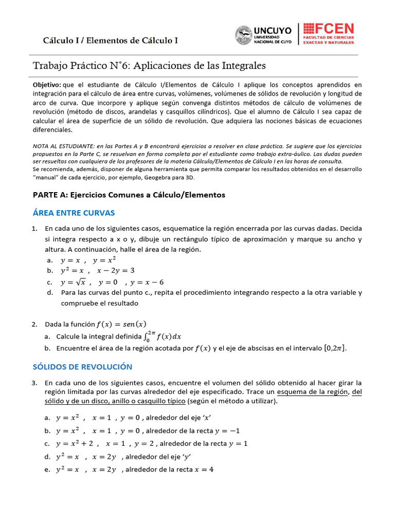 TP n6 Aplicaciones de La Integral4 | PDF