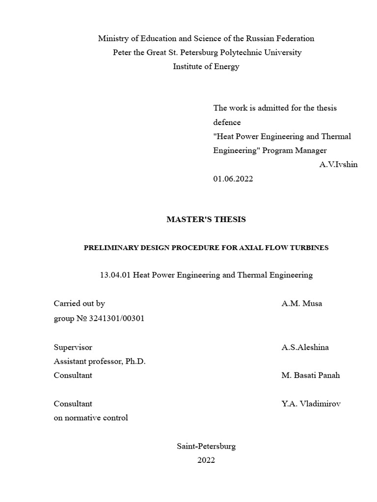 Preliminary Design Procedure For Axial Flow Turbines | PDF | Turbine ...