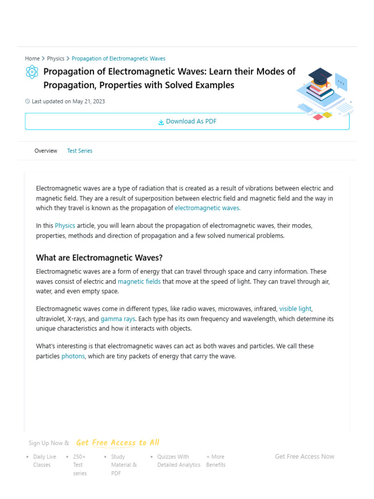 Electromagnetic Wave Propagation Modes | PDF