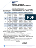 Cruz Saco: Cronograma de Evaluación de Aprendizaje - Iii Bimestre