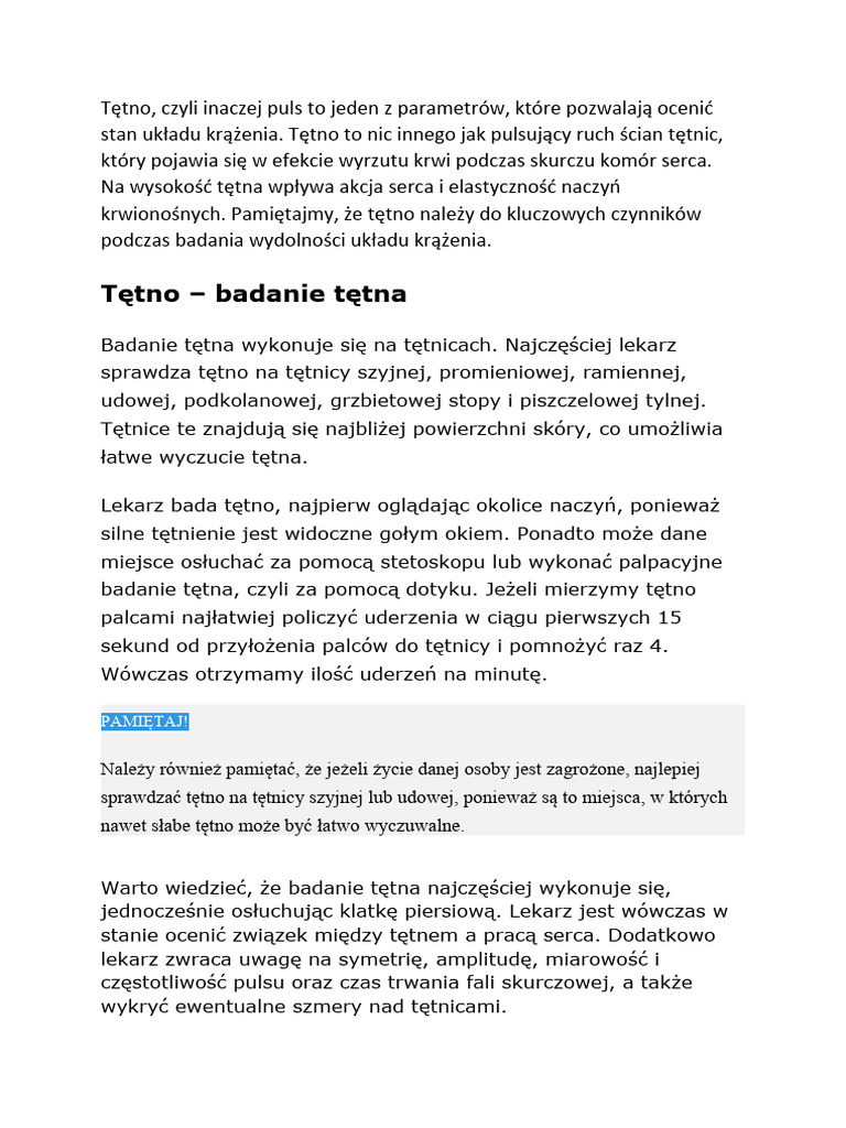 TĘTNO | PDF