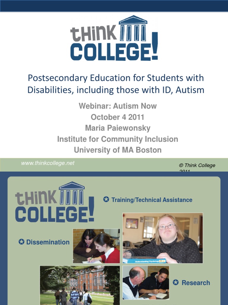 Postsecondary Education For Students With Disabilities, Including Those ...