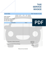 Taxi Service Invoice Template