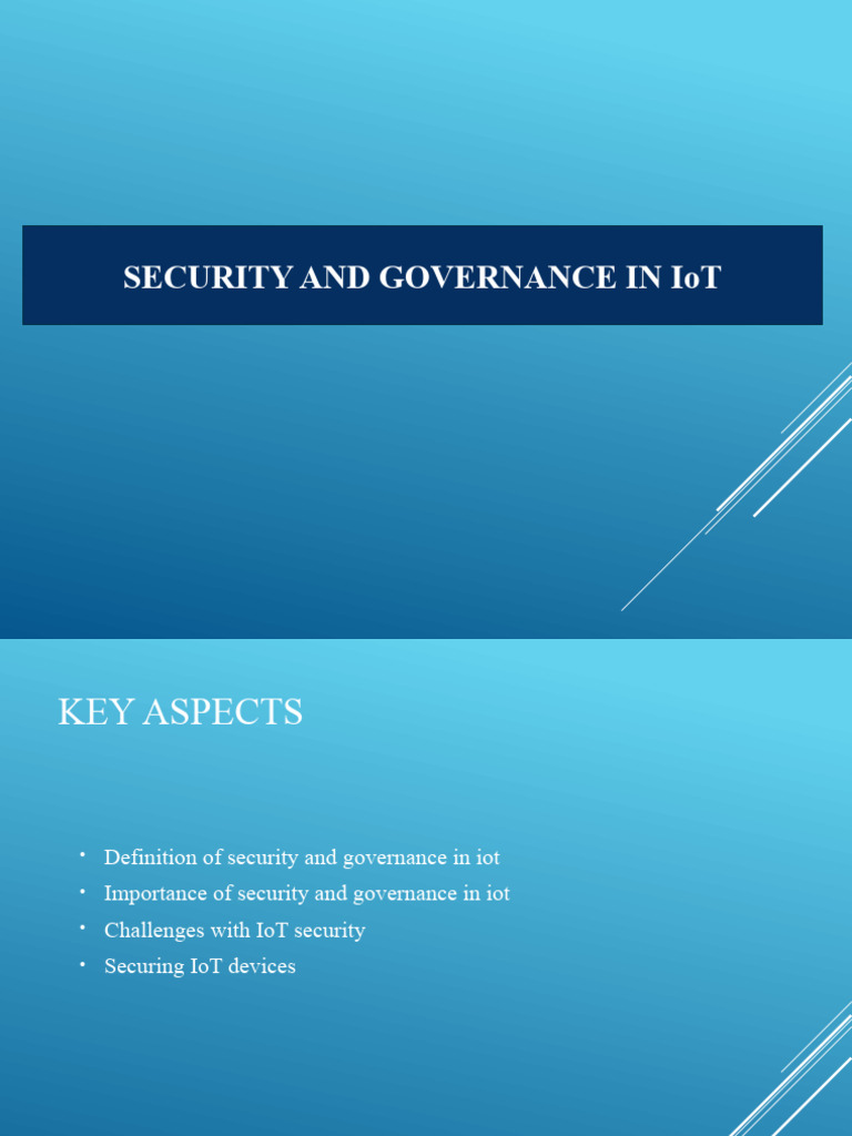 Overview of IoT Security and Governance | PDF | Internet Of Things ...