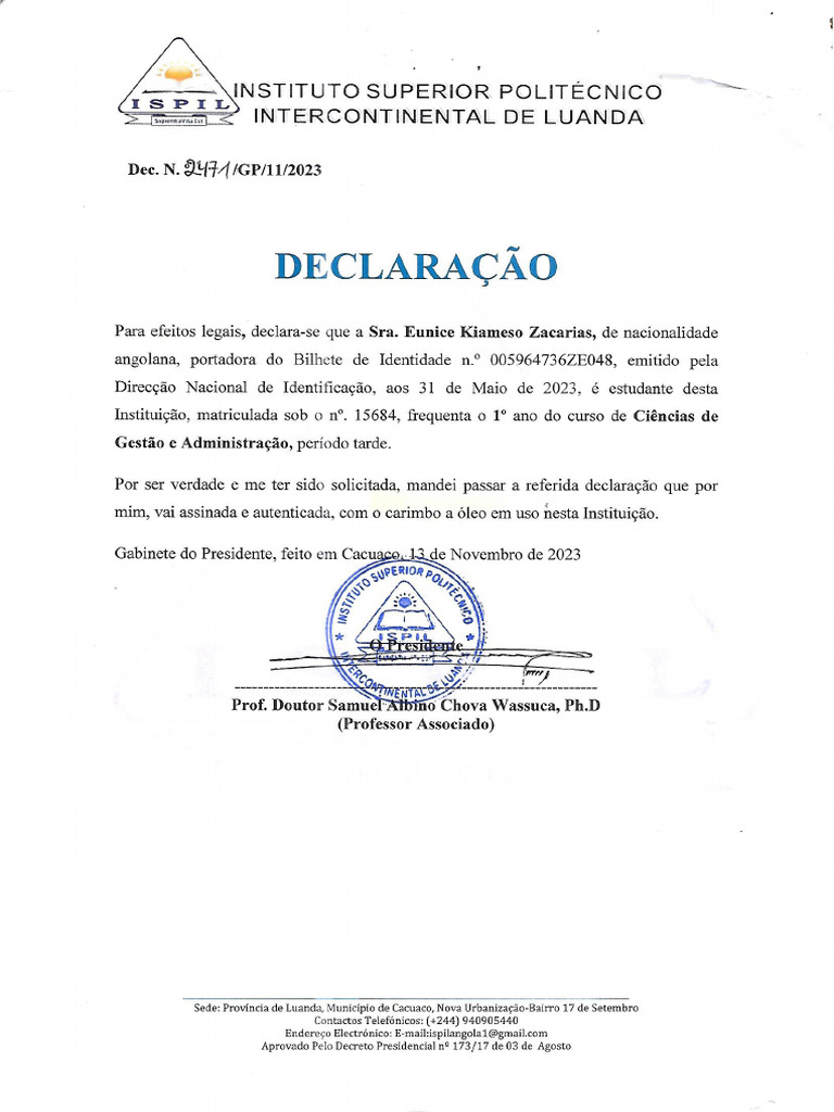 DECLARAÇÃO | PDF