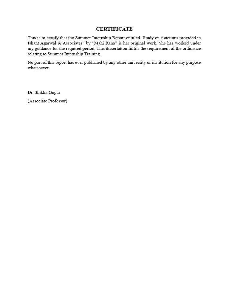 CA Internship Project Report Overview | PDF | Financial Audit | Accounting