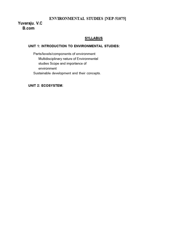 EVS (Yuva) | PDF | Ecosystem | Soil