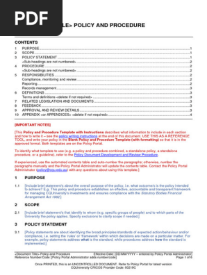 Policies and Procedures UP 03