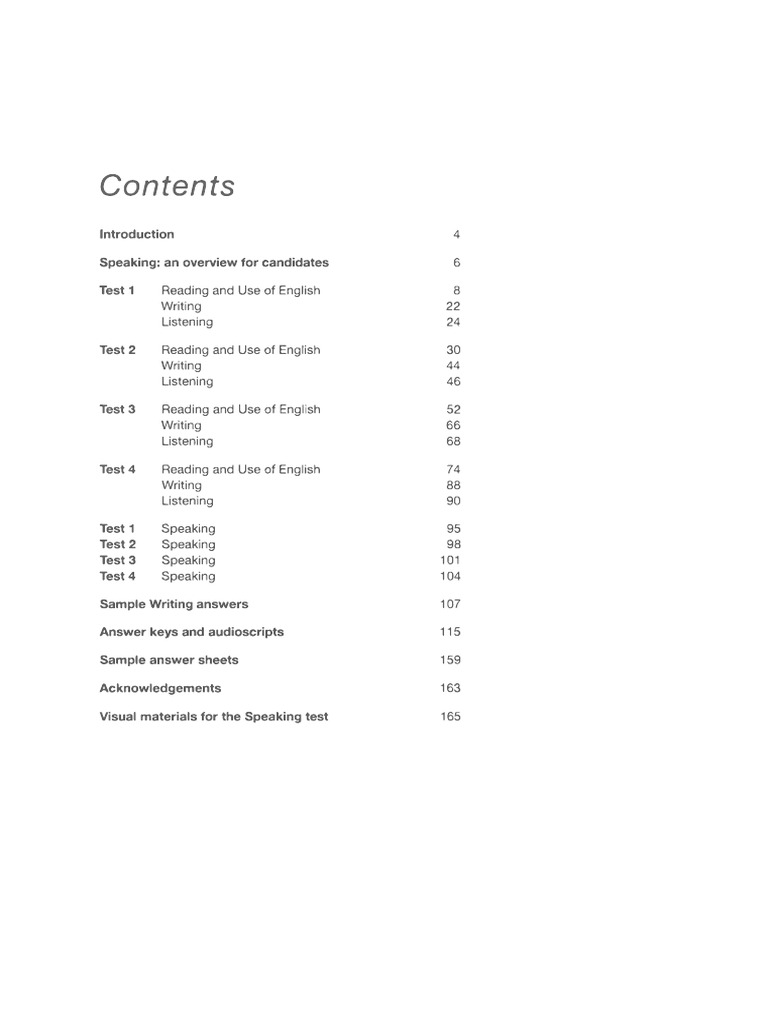 Cambridge C1 Advanced 4 Indice | PDF