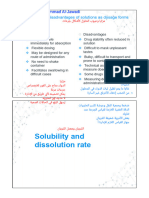 Solubility and Dissolution Rate: Advantages and Disadvantages of Solutions As Dosage Forms