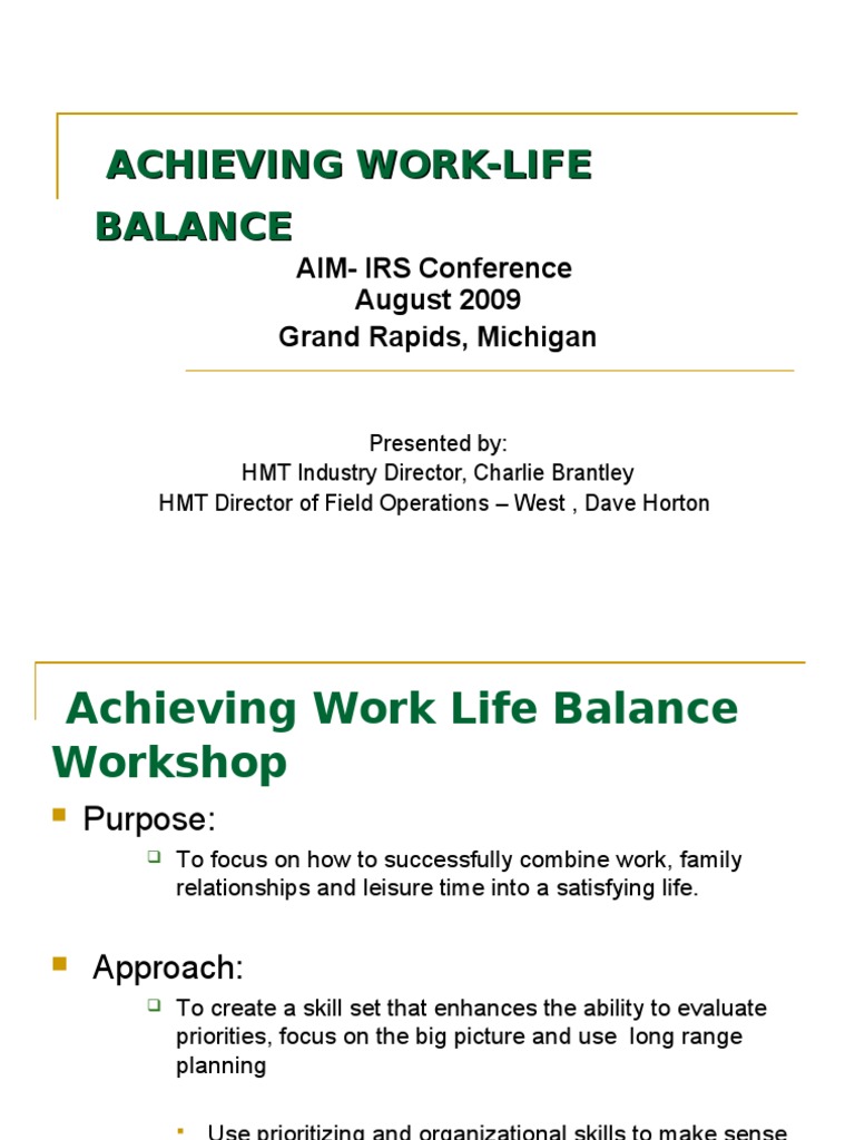 Work Life Balance | PDF