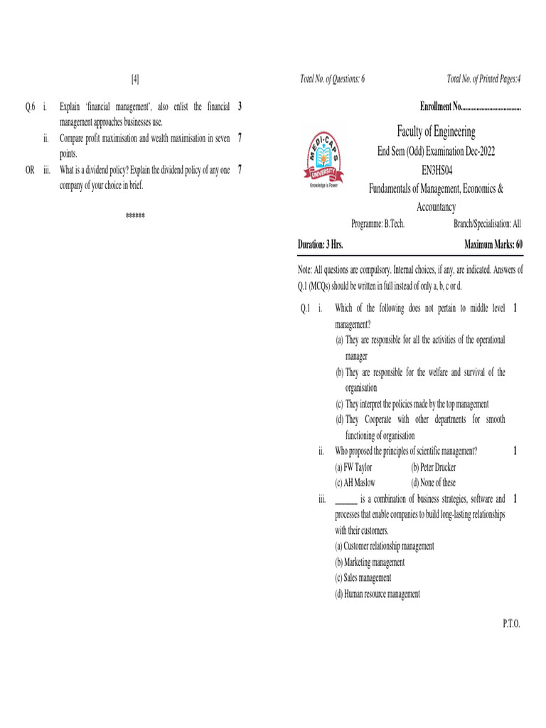 Financial Management Exam Overview | PDF | Demand | Income Statement