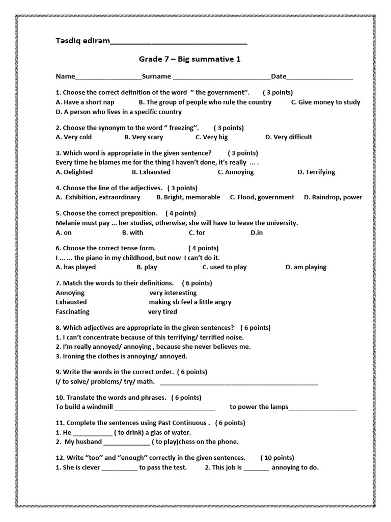 Grade 7 English Summative Assessment | PDF | Linguistic Morphology | Syntax