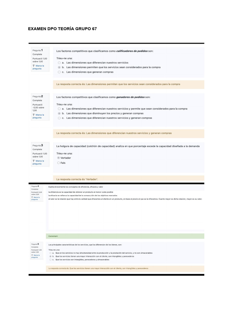 Examen Teoría DPO Grupo 67 | PDF