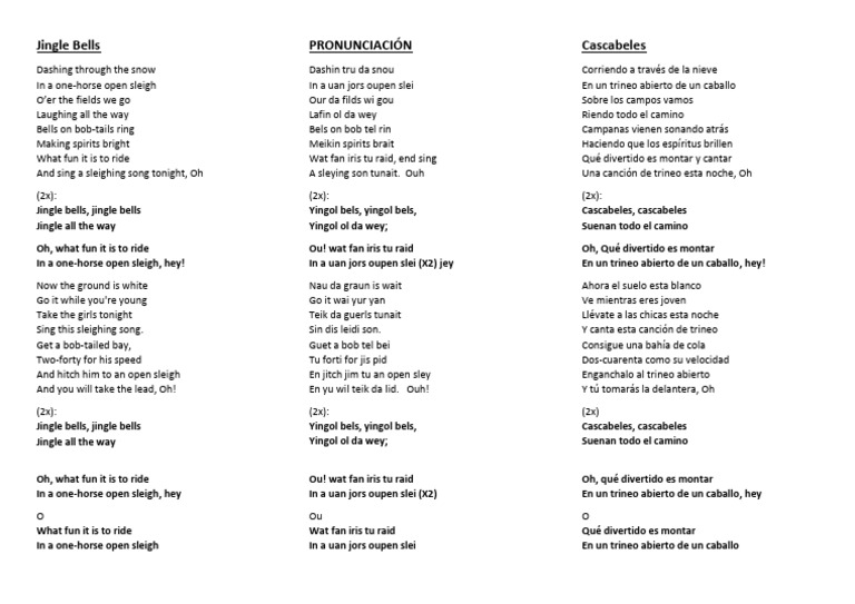 Jingle Bells PRONUNCIACIÓN PDF