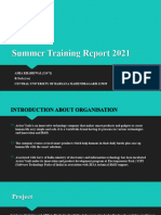 Summer Training Report 2021