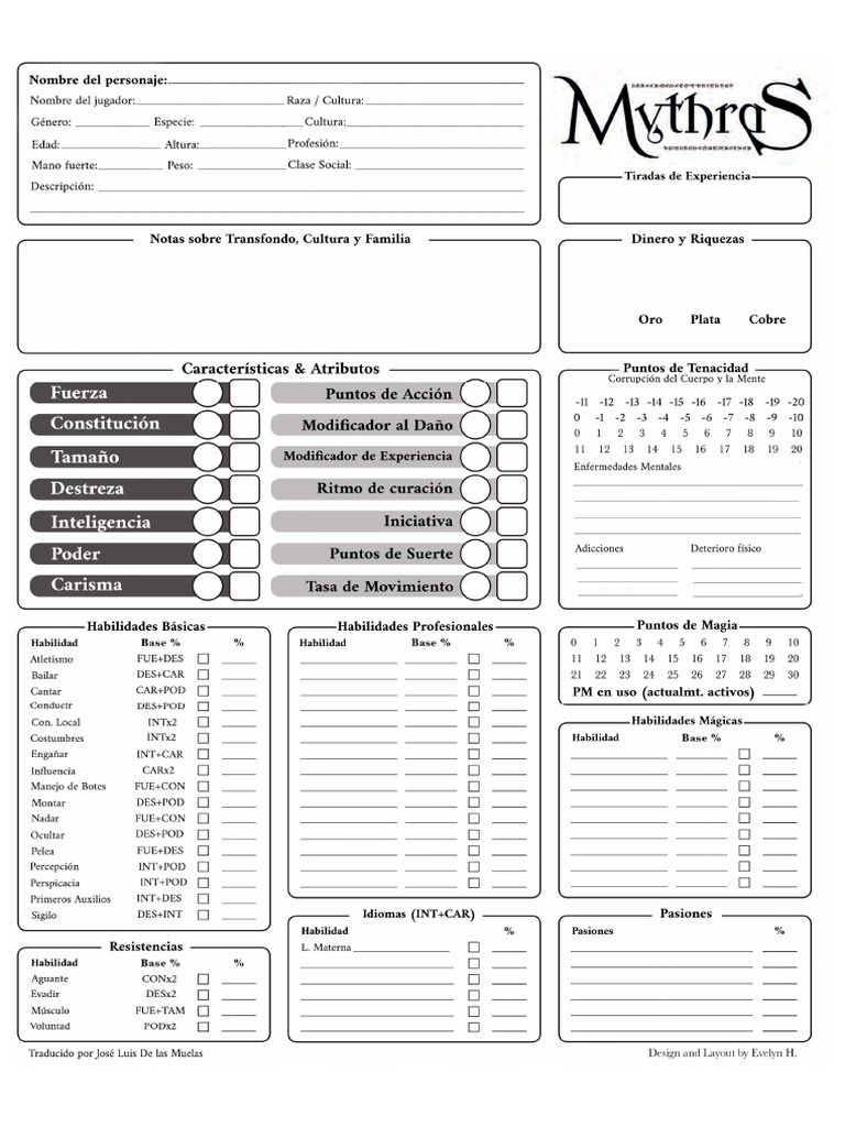 Fichas_2020_Mythras PDF