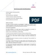 Informe Psicopedagogico Felipe Bullentini
