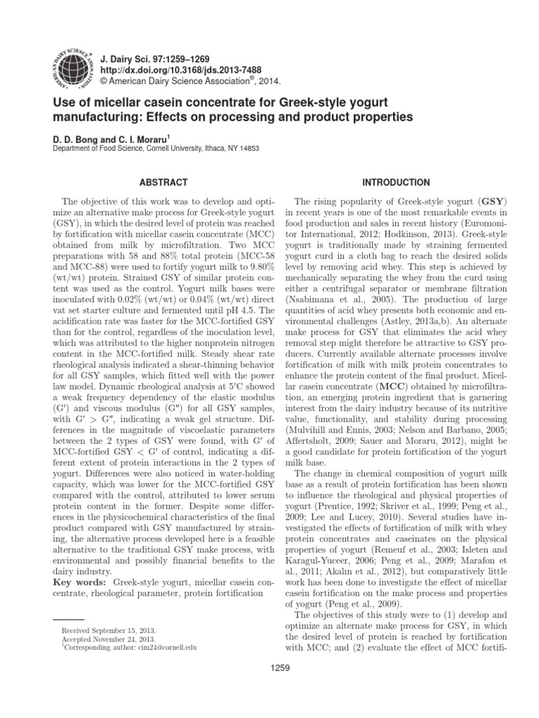 1 s2.0 S0022030214000472 Main | PDF | Milk | Rheology
