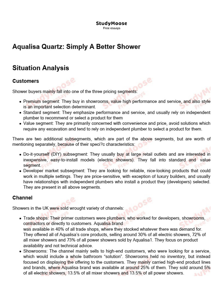 Aqualisa Quartz Simply A Better Shower PDF Brand Retail