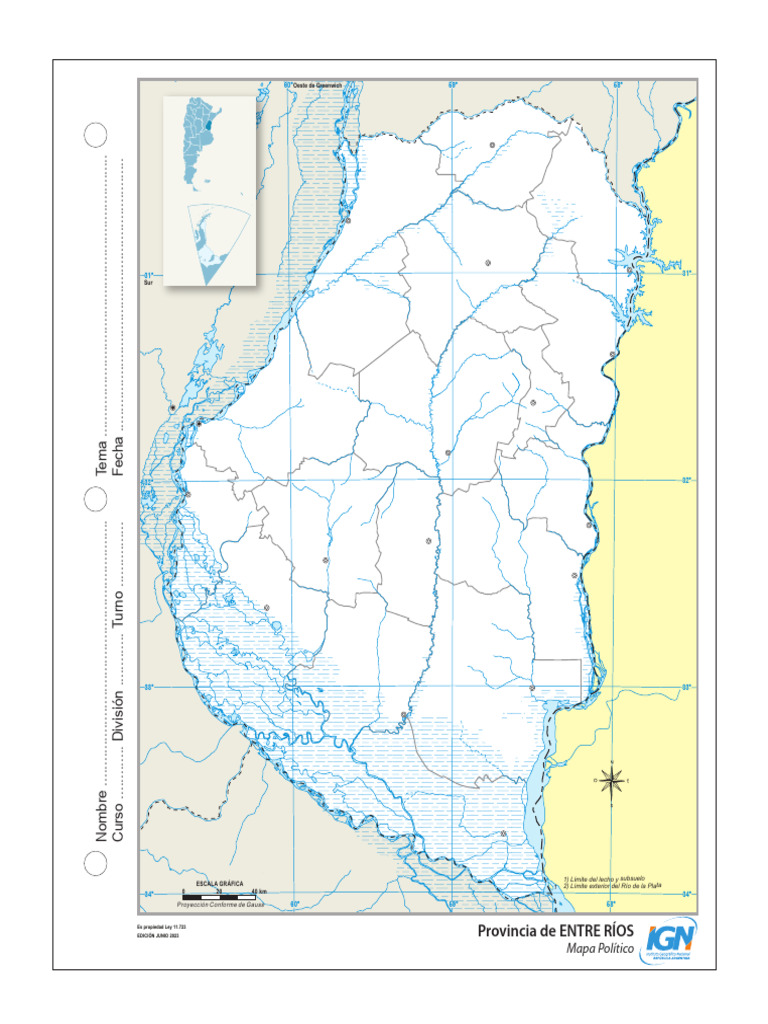 Mapa Político de Entre Ríos 2023 | PDF