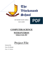 Computer Science PROJECT FILE