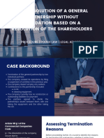 Dissolution of A General Partnership Without Liquidation On The Basis of A Partners Resolution Adriana Dawcka Presentation PDF