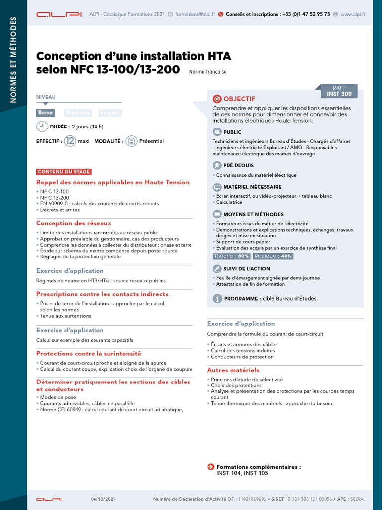 Formation-methode-conception d Une Installation HTA Selon NFC 13-100!13 ...