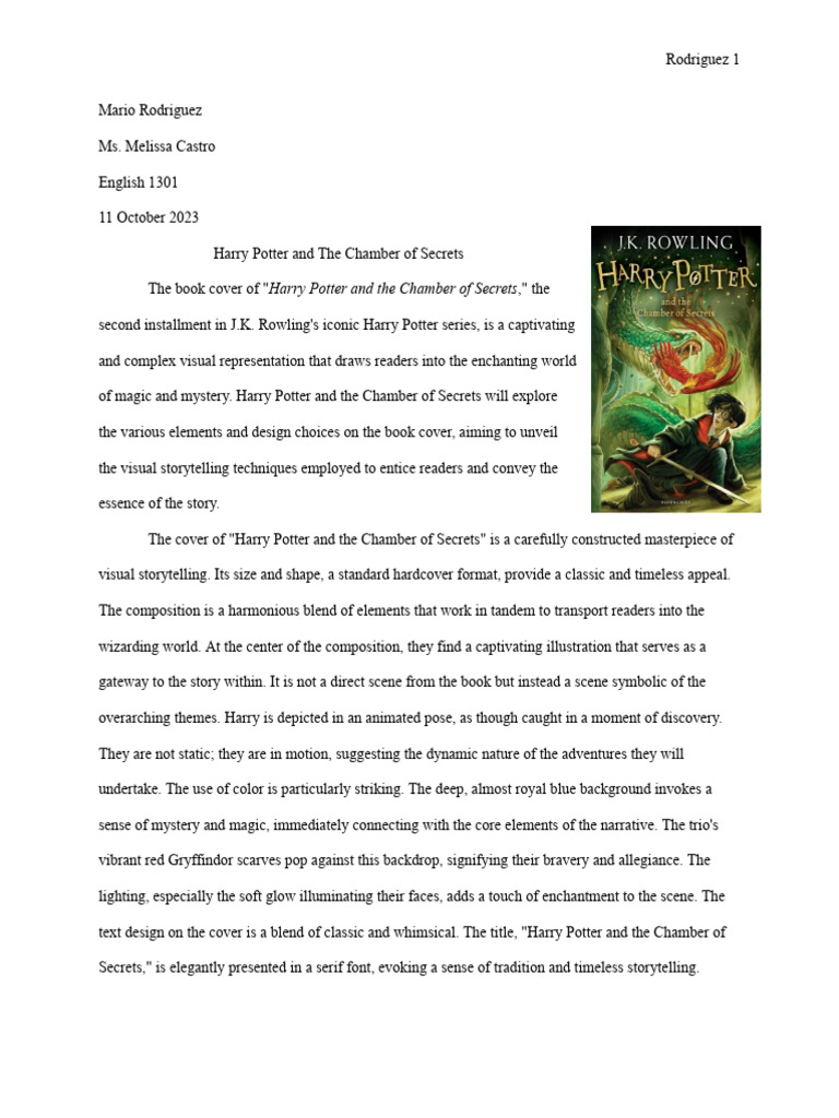 Visual Analysis of Chamber of Secrets Cover | PDF | Harry Potter | J. K ...