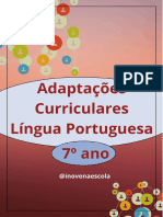 Amostra Língua Portuguesa 7º Ano Adaptações Curriculares Inove Na Escola