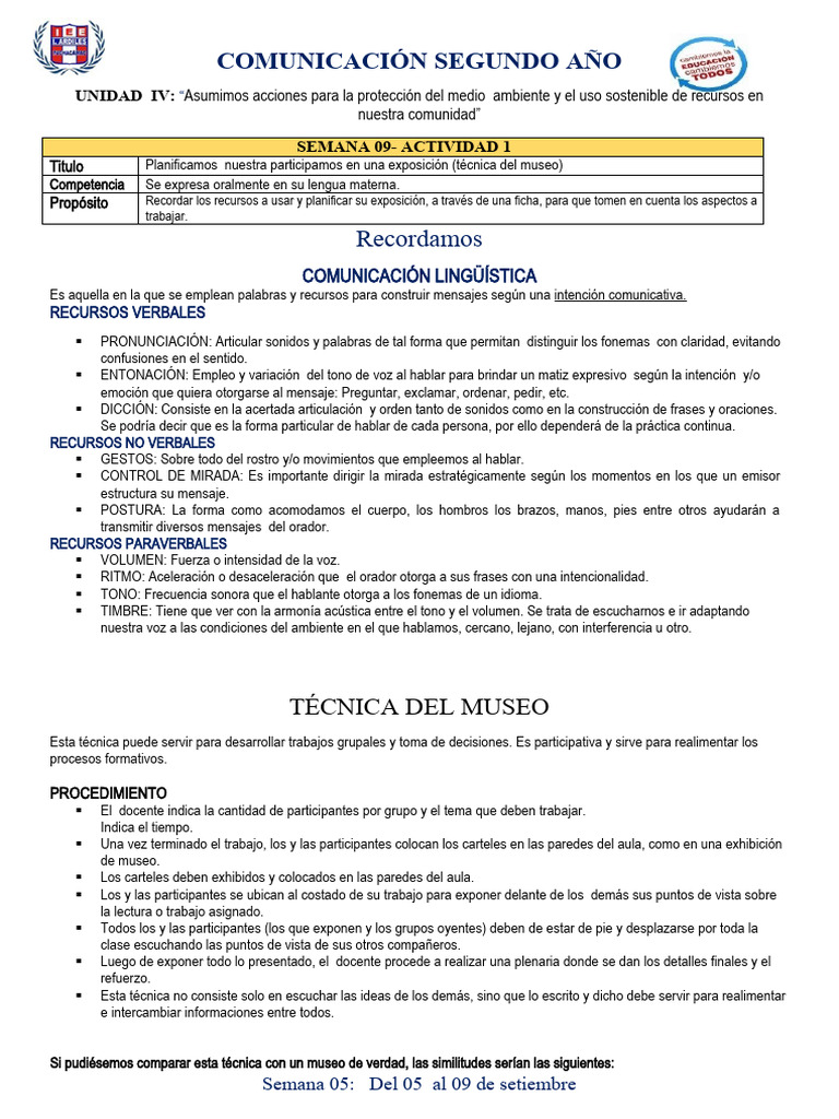 Segundo - Ficha Sem 09 - Ivunidad | PDF | Comunicación no verbal ...