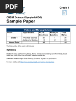 CSO Sample Paper For Class 1