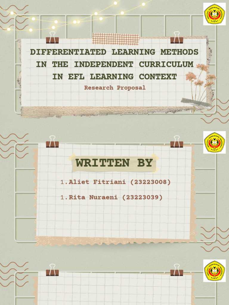 Research Proposal Aliet | PDF | Differentiated Instruction | Methodology