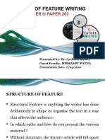 Structure of Feature Writing - MJMC - SEM 2 - PAPER 203