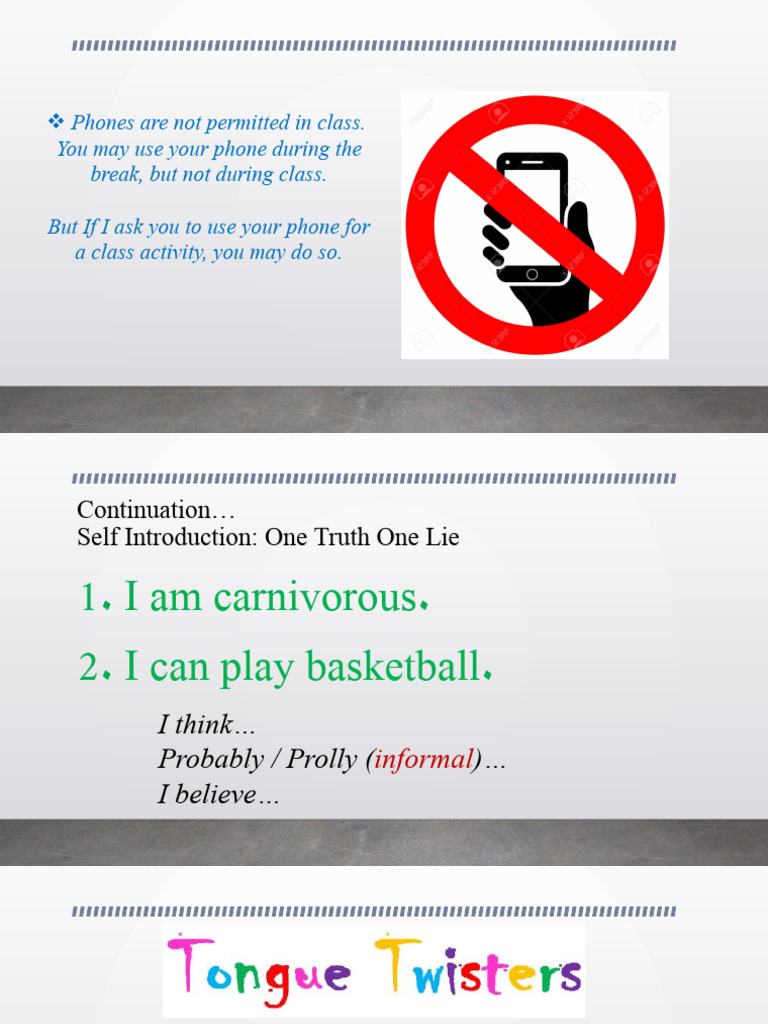 Classroom Phone Policy and Greetings Guide | PDF | Language Arts ...
