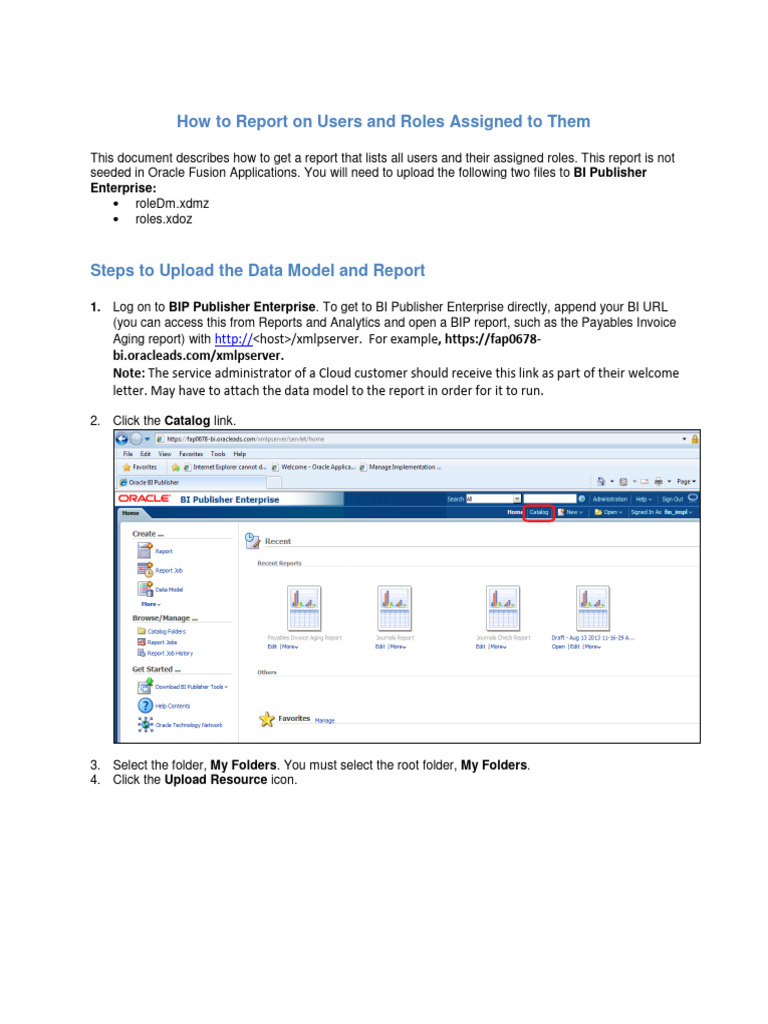 User Roles Reporting in BI Publisher | PDF | Business | Computers