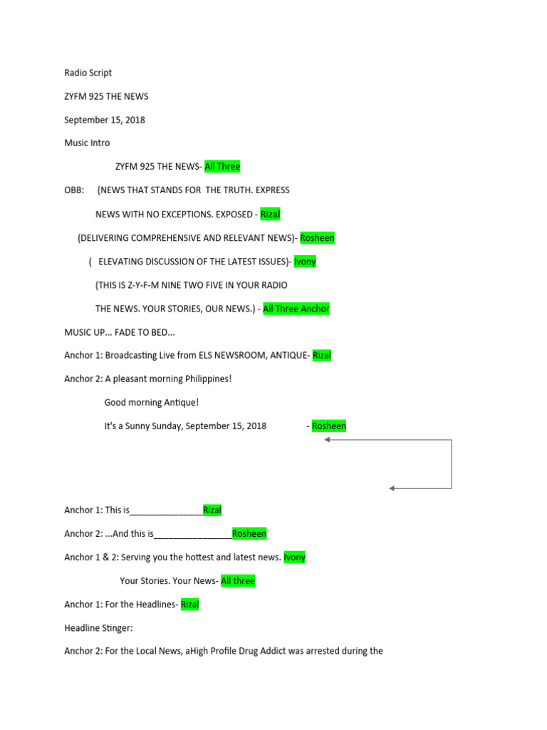 ZYFM 925 News Broadcast Script | PDF | Volcano