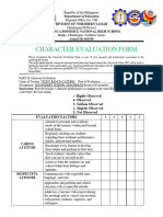 Character Evaluation Form
