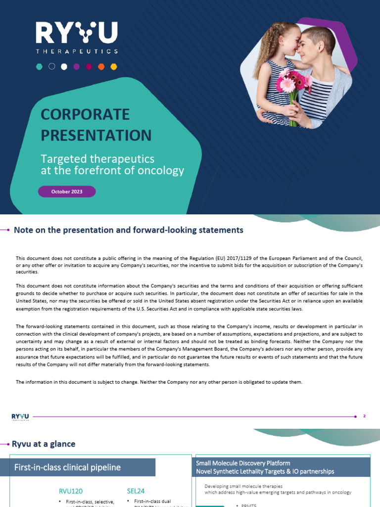 Ryvu-Therapeutics Corporate Presentation October 2023 | PDF | Phases Of ...