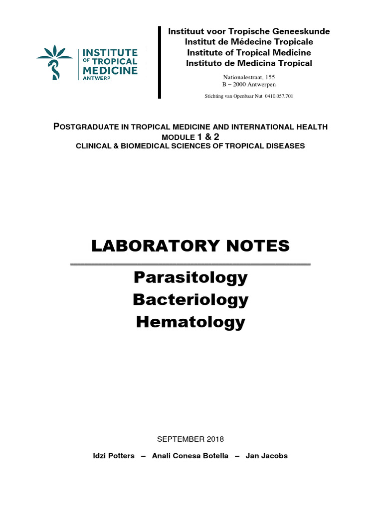 Tropical Parasitology Lab Notes | PDF | Parasitism | Optics