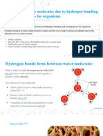 A1.1.3 Cohesion of Water Molecules Due To Hydrogen Bonding and Consequences For Organisms