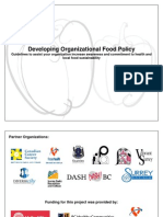 Developing Organizational Food Policy: Guidelines To Increase Awareness To Health and Local Food Sustainability