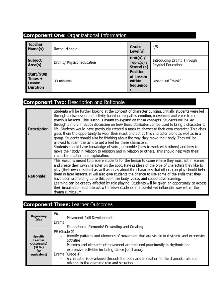 psi lesson 6 mask premade masks drama physical education rachel