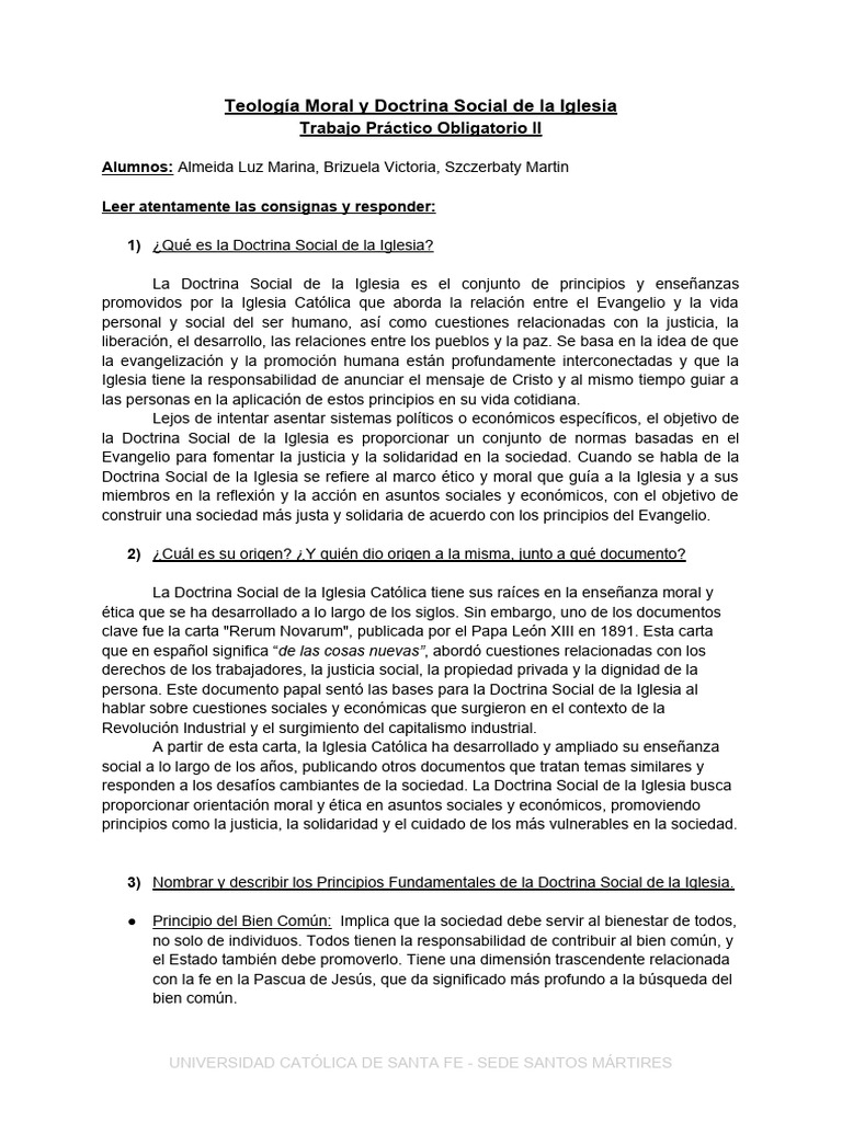 Teología Moral y Doctrina Social de La Iglesia | PDF | Doctrina social ...