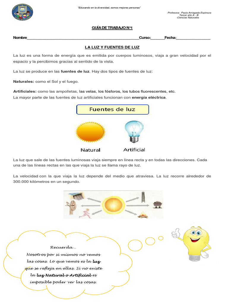 Cuerpos Luminosos y Fuentes de Luz | PDF | Ligero | Dom