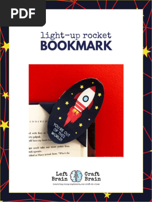 Light Up Rocket Corner Bookmark Template